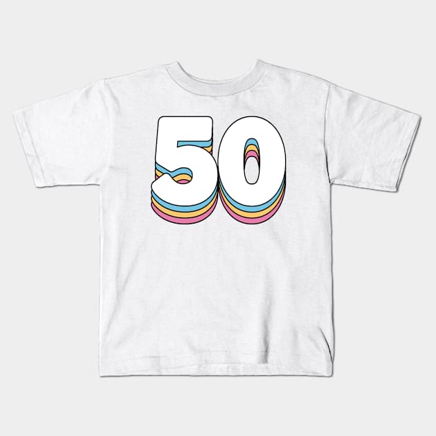 50 Number Kids T-Shirt by RetroDesign